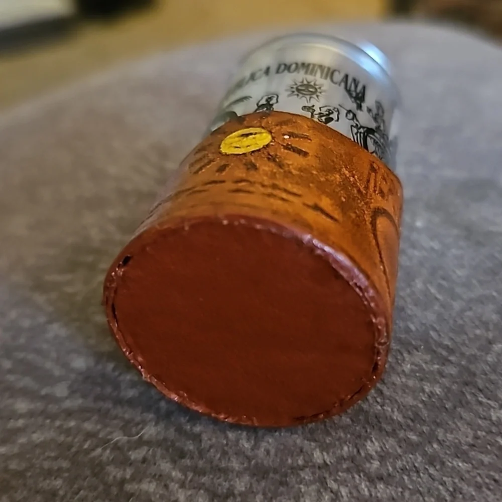 3/$30 Dominican Republic Leather Tooled Tourist Shot Glass